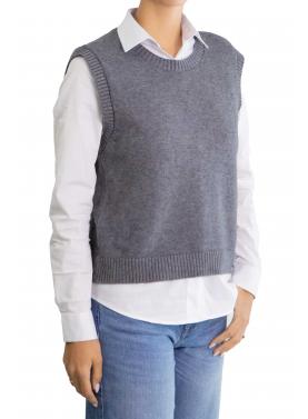 Gilet tinta unita girocollo 